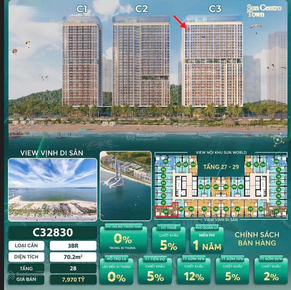 E xuân bán căn 3pn sun centro town víp view vịnh hạ long và view pháo hoa, mua đứt full giá 6ty366