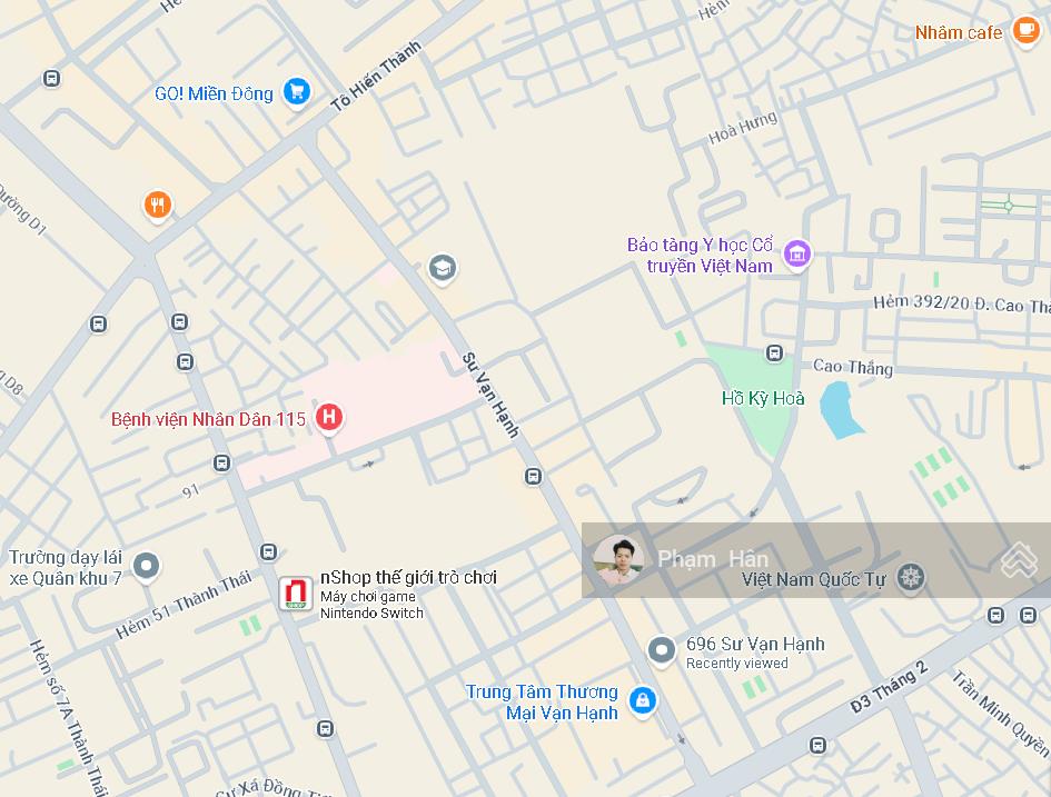 Bán nhà hxh dt 6x19m 3 lầu đường 3 tháng 2 phường 12 quận 10