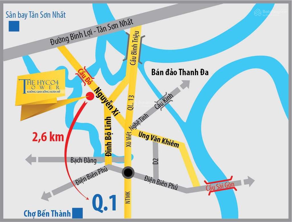 Bán gấp ch thủy lợi 4 (đối diện vincom nguyễn xí), 2pn=4,5tỷ,  0906 357 *** (khả vy)