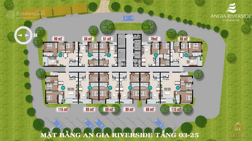 Cần bán căn 3pn2wc angia riverside tầng thấp giá 5.1 tỷ , vị trí gần cầu phú mỹ 2