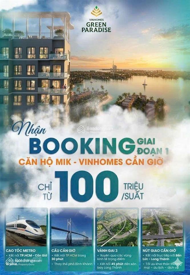 Căn hộ chung cư đầu tiên tại vinhomes cần giờ giá dự kiến 2 tỷ, view nhìn trực diện biển cần giờ