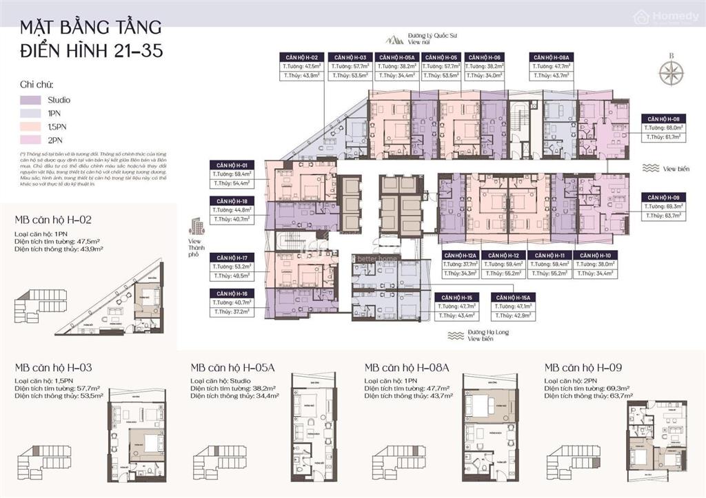 Bán căn 1n lớn 54m² tầng cao, đã nhận nhà đối diện công viên nước hạ long giá 2,1 tỉ
