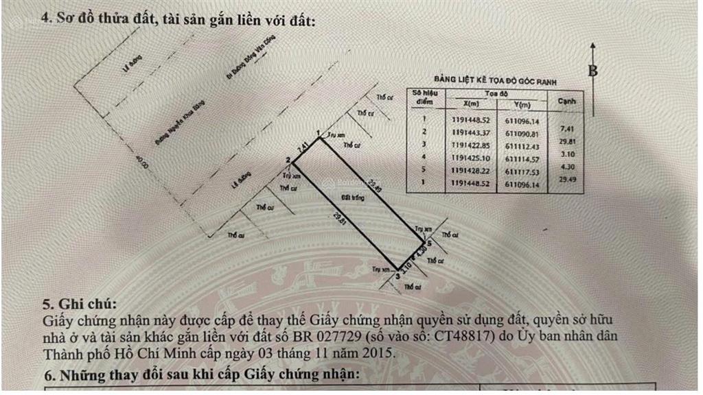 Giảm giá 7 tỷ bán gấp 52 tỷ giảm về 45 tỷ khuôn đất (7,5x29) mặt tiền nguyễn khoa đăng thạnh mỹ lợi