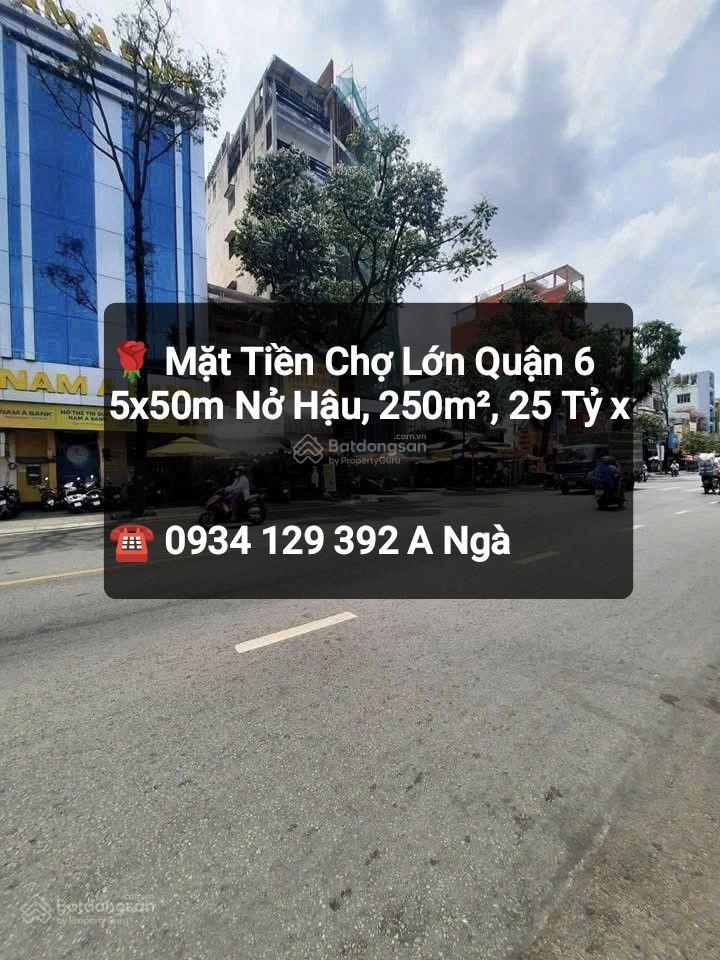 Hiếm có! bán nhà mặt tiền chợ lớn quận 6, 5x50m nở hậu, 250m², 25 tỷ 5