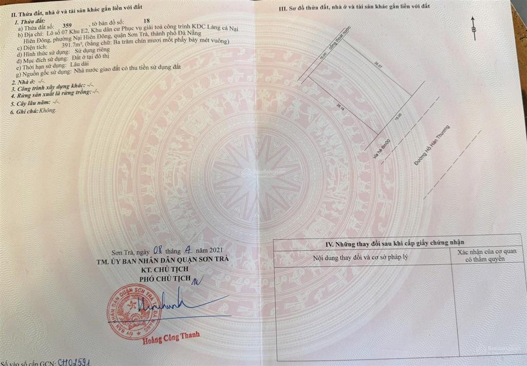 Đất biệt thự đường hồ hán thương  giá tốt