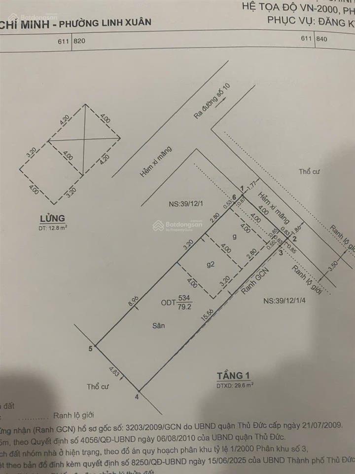 4 tỷ  81m2  nhà c4, ngay trường c3 đào sơn tây, đường 10, linh xuân. hẻm đẹp  có vỉa hè