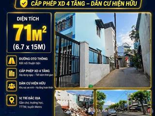 5,99 tỷ  71m2 sổ riêng  đất thổ cư  hẻm xe hơi  đs10, linh trung