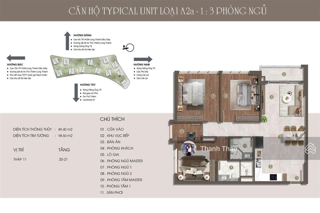 Bán gấp 3pn the privé dt 98.5m2 giá 11.685tỷ có thuế vat và pbt tầng cao view đẹp  có metro đi qua