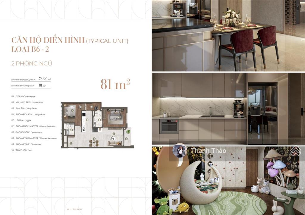 Bán căn hộ the prive giá 10 tỷ diện tích 80,6m2 tầng cao  view 3 mặt sông  tt chỉ 6,8% ký hđmb