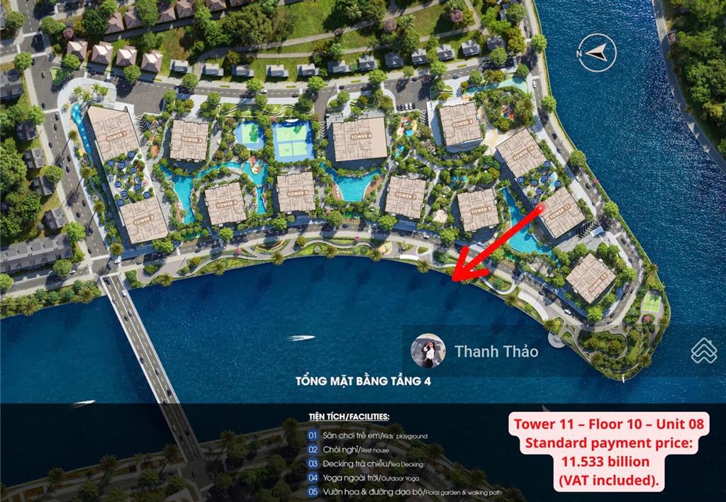 Vị trí vàng the prive  căn góc dt 88,7m2 view nội khu và view sông tầng tầm trung chỉ 11 tỷ