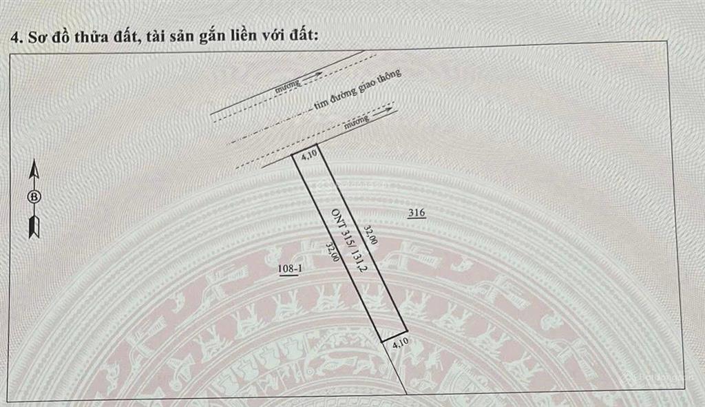 Bán lô đất mặt đường kinh doanh, trục chính lê thần tông, tt sao vàng. diện tích 132m2, giá 1,4 tỷ