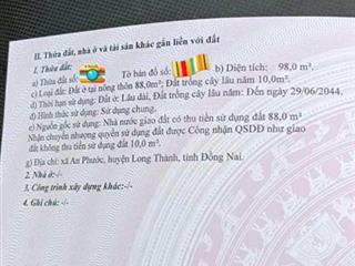 Bán đất an phước, dt 98m2, giá 970 triệu. shr. hẻm 134 phùng hưng