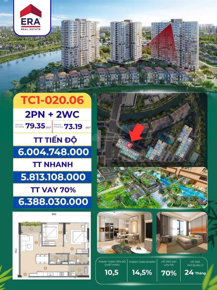 Hot! bán căn hộ 2 mặt thoáng, view sông, trellia cove mizuki park