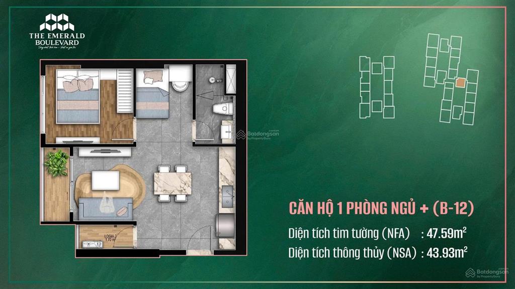 Bán căn hộ chung cư the emerald boulevard, 2,8 tỷ, 45m2, p vĩnh phú, tp thuận an