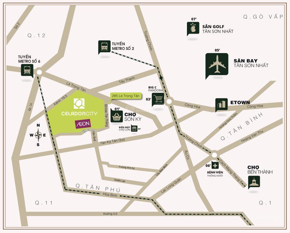 Chuyên cho thuê ch cao cấp celadon city (ngay aeon mall) nhà mới nt đẹp cao cấp chỉ từ 1520tr/th