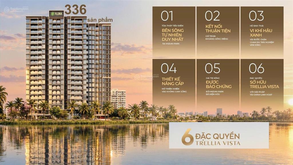Căn hoa hậu trellia vista 2pn 60m2 tầng đẹp view kênh đào, chỉ 4.079 tỷ, phân khu đẹp mizuki park