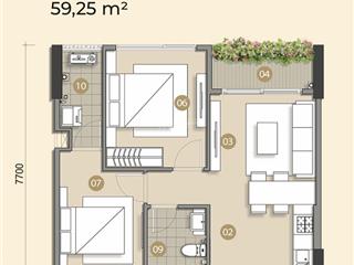 Căn hoa hậu trellia vista 2pn 60m2 tầng đẹp view kênh đào, chỉ 4.079 tỷ, phân khu đẹp mizuki park
