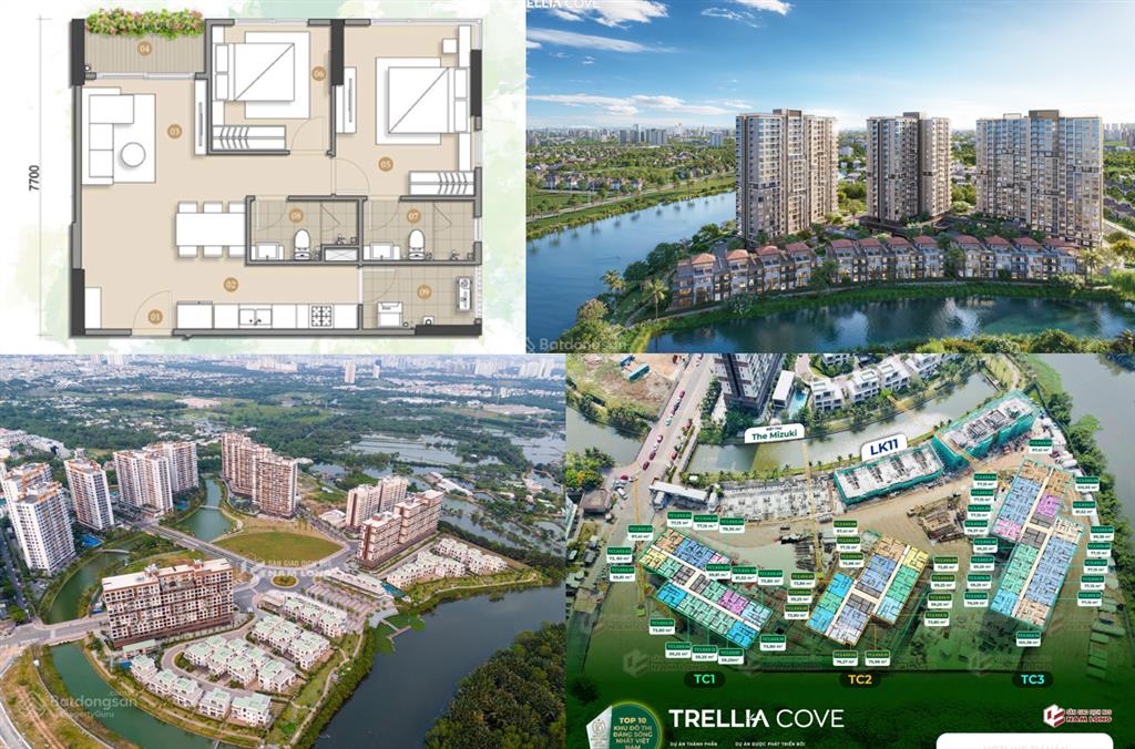 Tầng đẹp view kênh 2pn trellia vista mizuki park thanh toán 1%/tháng/12tháng nhận nhà chọn căn đẹp