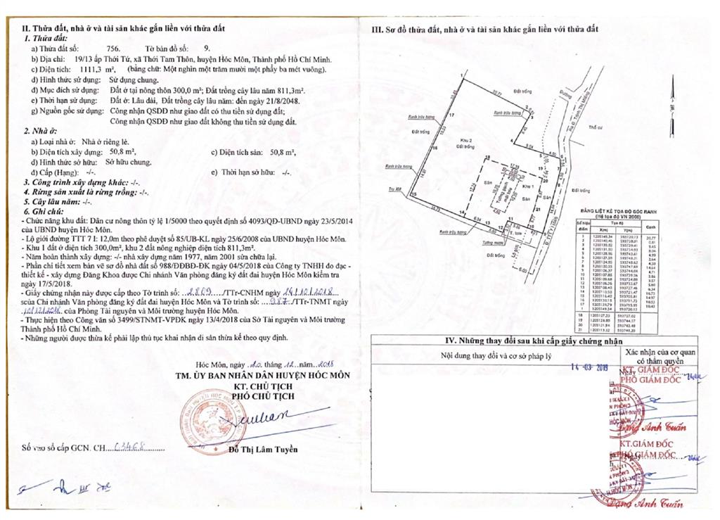 (chính chủ) bán nhà vườn hóc môn 1.300m2 (300m2 thổ cư)  13 triệu/m2