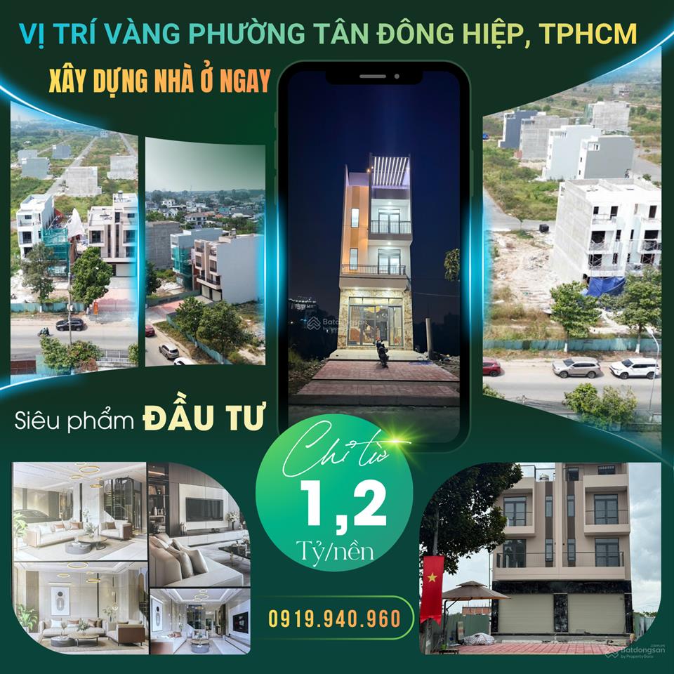 Bán đất dự án đông bình dương gần công viên, trường học cấp 1,2,3 giá rẻ 1,240 tỷ.  0919 940 ***