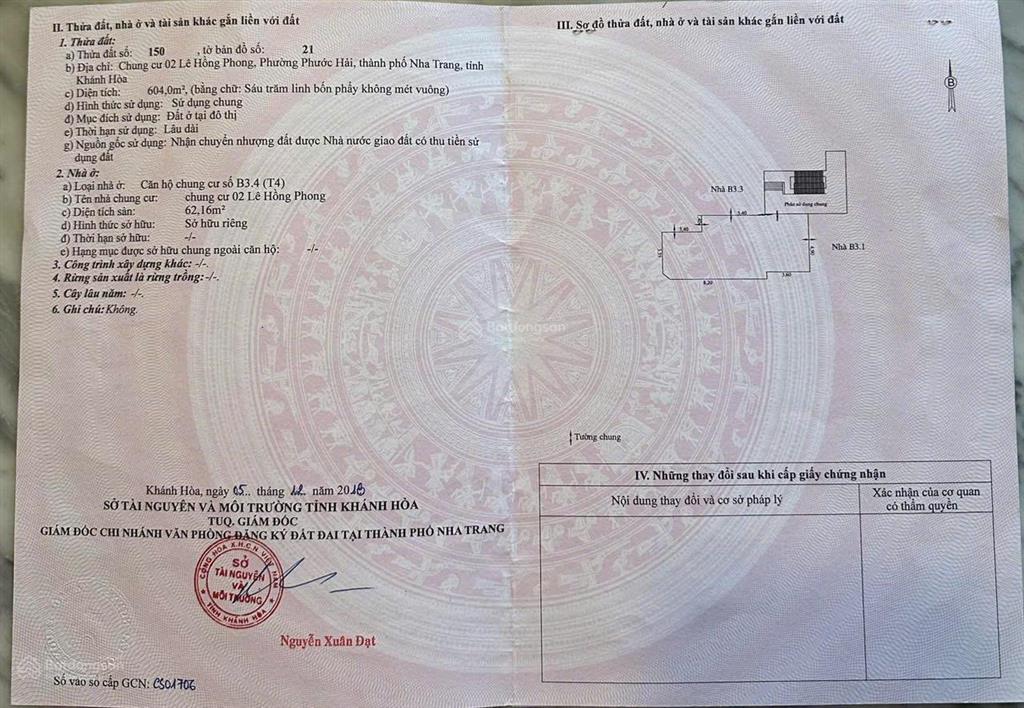 Bán căn hộ chung cư trung tâm nha trang  2pn full nội thất  giá 2.7 tỷ gần coopmart nha trang