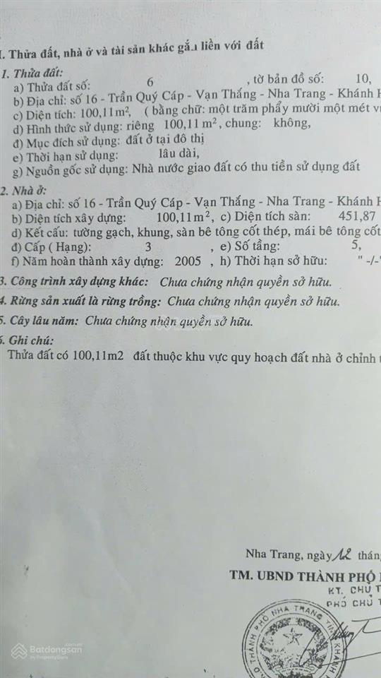 Nhà 5 tầng mặt tiền trần quý cáp  trung tâm nha trang  kinh doanh cực tốt  sổ hồng riêng