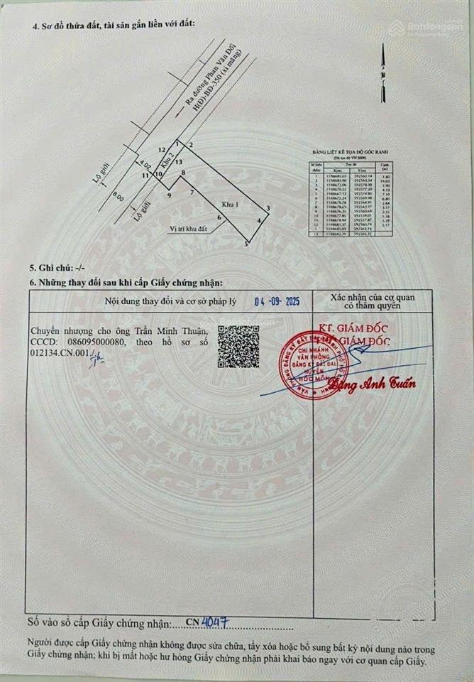 Bán đất thổ cư hẻm 1/phan văn đối, bà điểm, dt 116.7m2 có 103.7m2 thổ cư giá 4 tỷ 560tr