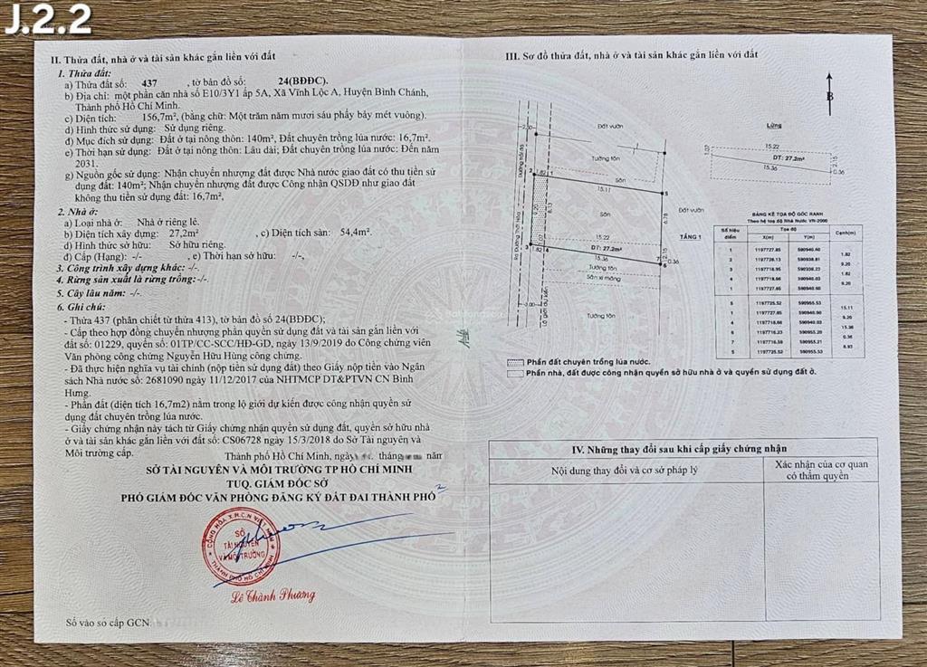 Bán đất hẻm 1/ thới hòa, vĩnh lộc a, chợ thới hòa, dt 9.2x17 có 140m thổ cư giá 6.25 tỷ