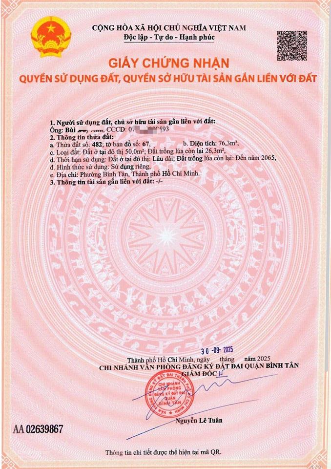 Bán đất hẻm 221 bình thành, bình hưng hòa b, bình tân, dt 4.73x16.5 giá 3 tỷ