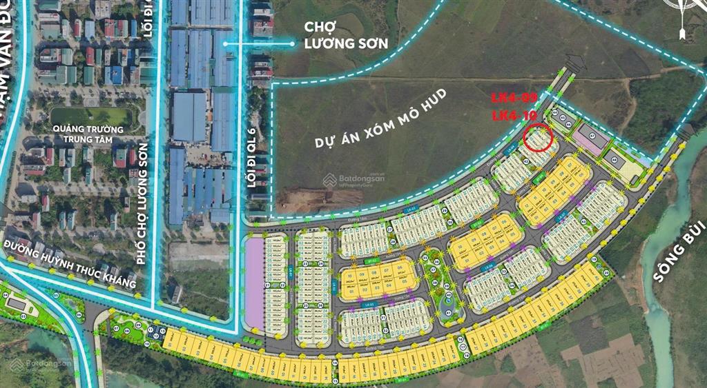 Bán lô đất thị trấn lương sơn dự án riverview 130.7m2 bám mặt trục chính, giá 3.9 tỷ