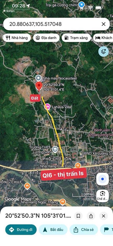 Bán lô đất nhà xưởng thị trấn lương sơn cũ 1ha, đường xe công tránh nhau