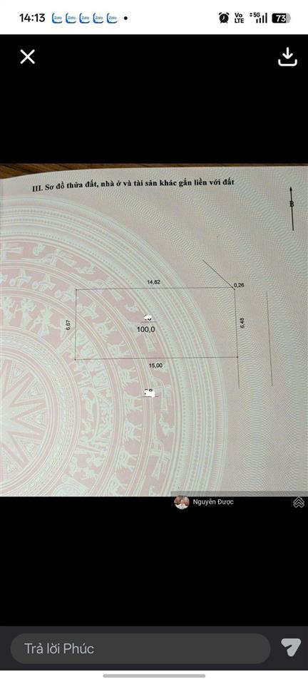 Mặt phố bùi huy bích,hoàng mai, đối diện ủy ban phường,dt 100m, mt 6.5m, sổ vuông,oto dừng đỗ,48 tỷ