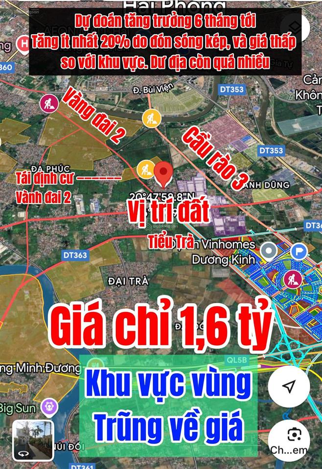 Bán đất tại trà khê, 1,65 tỷ, 43m2, giá tốt, mặt tiền 4.8m