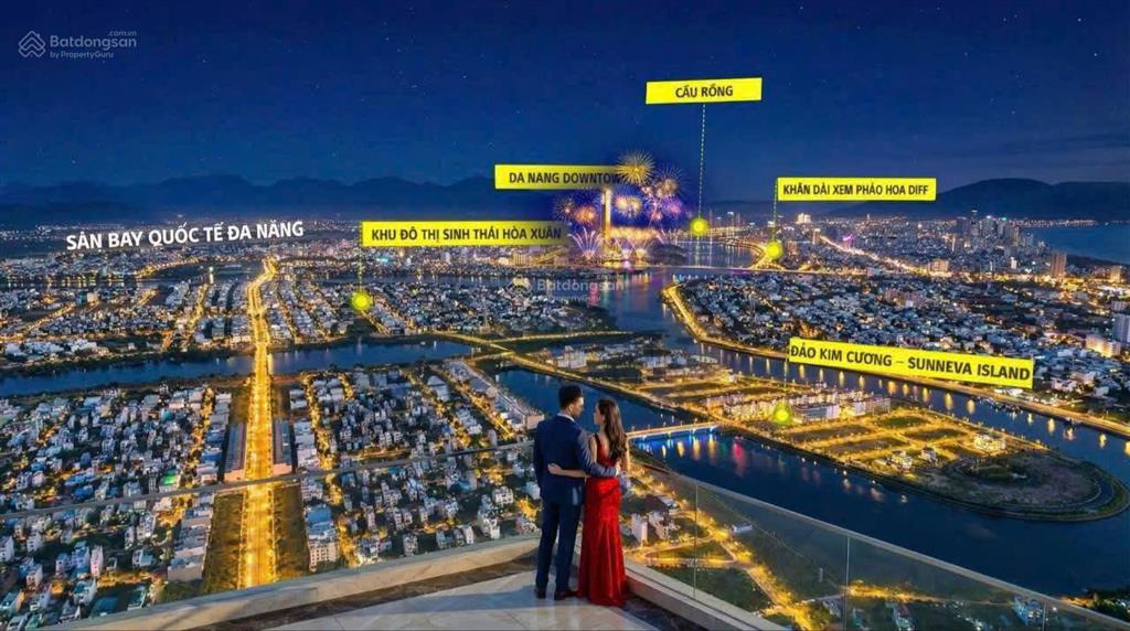Sở hữu căn 1br+ sun fours khu nam hòa xuân view pháo hoa, s 53,8m2 giá chỉ 2tỷ8 thanh toán đến 2030