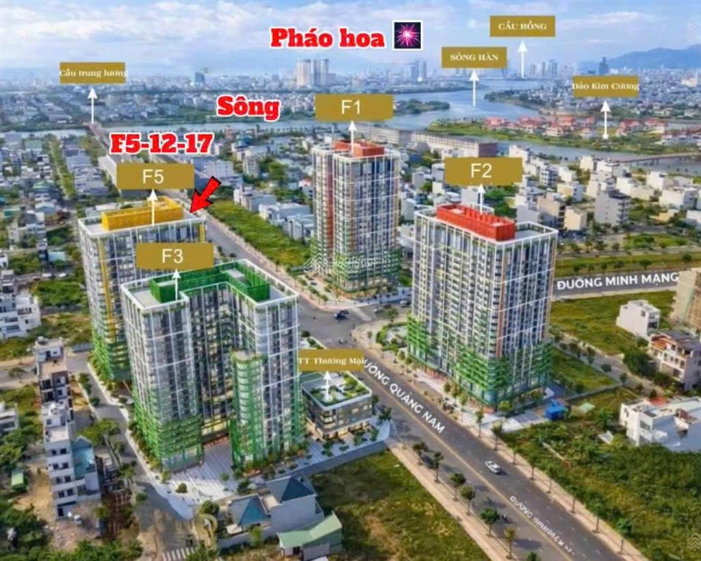 Sở hữu căn 1br+ sun fours khu nam hòa xuân view pháo hoa, s 53,8m2 giá chỉ 2tỷ8 thanh toán đến 2030