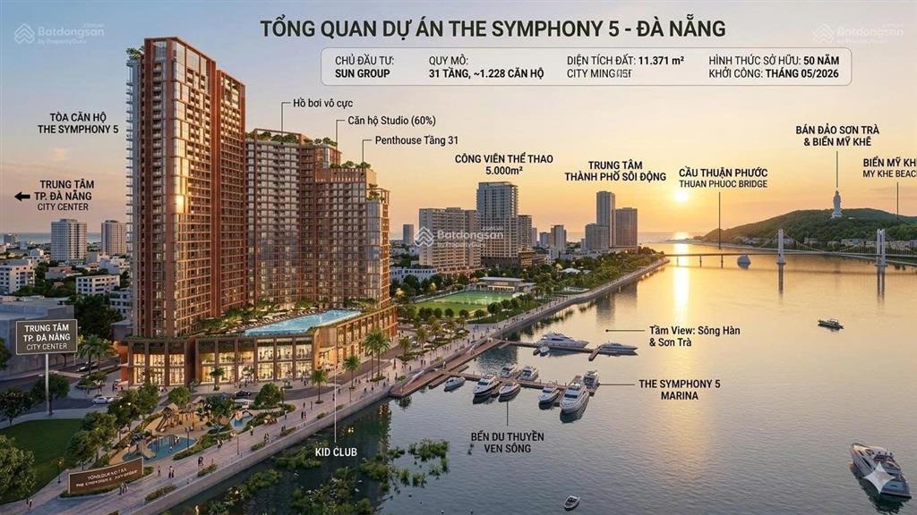 Sở hữu căn view sông hàn giá chỉ 2ty2 ở sun symphony 5 đà nẵng, 0 lãi suất 30th, ck 5% ký ngay hdmb