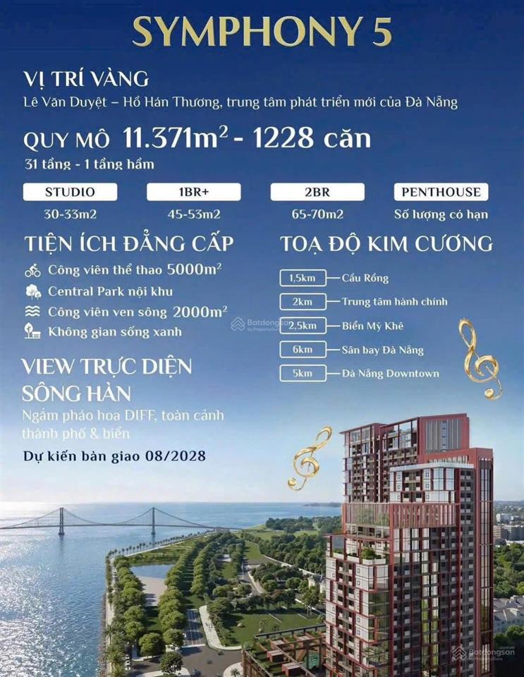 Sở hữu căn view sông hàn giá chỉ 2ty2 ở sun symphony 5 đà nẵng, 0 lãi suất 30th, ck 5% ký ngay hdmb