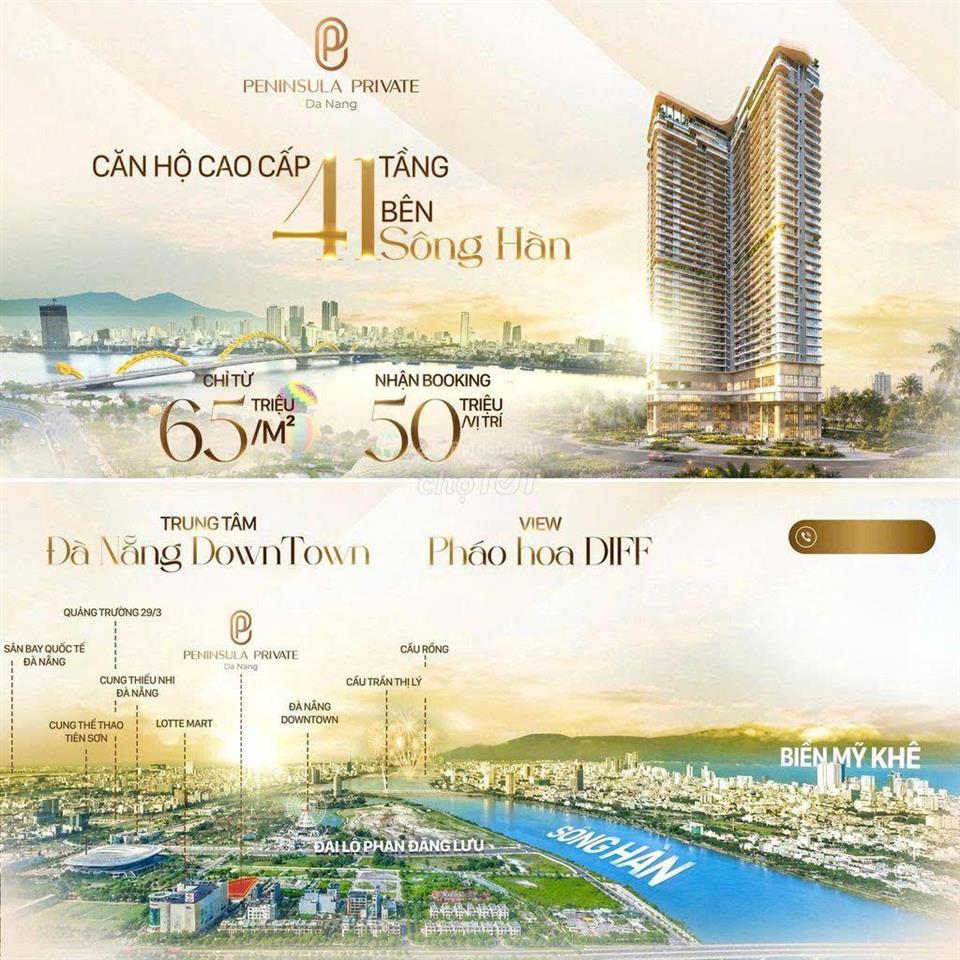 Peninsula private chỉ từ 65 triệu/m² cơ hội vàng sở hữu căn hộ hạng sang biểu tượng bên bờ sông hàn