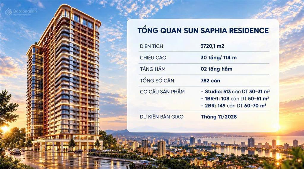 Sun saphia đà nẵng  căn hộ biển chỉ từ 1,6 tỷ, đón đầu tiềm năng đầu tư bất động sản ven biển