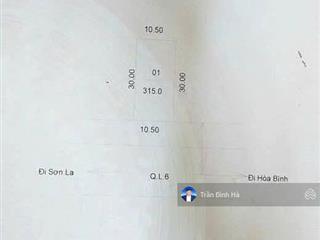 Bán đất tặng nhà c4 quy hậu, tân lạc, dt315m2, mt10.5m, ôtô khách kd, 2.6 tỷ hòa bình