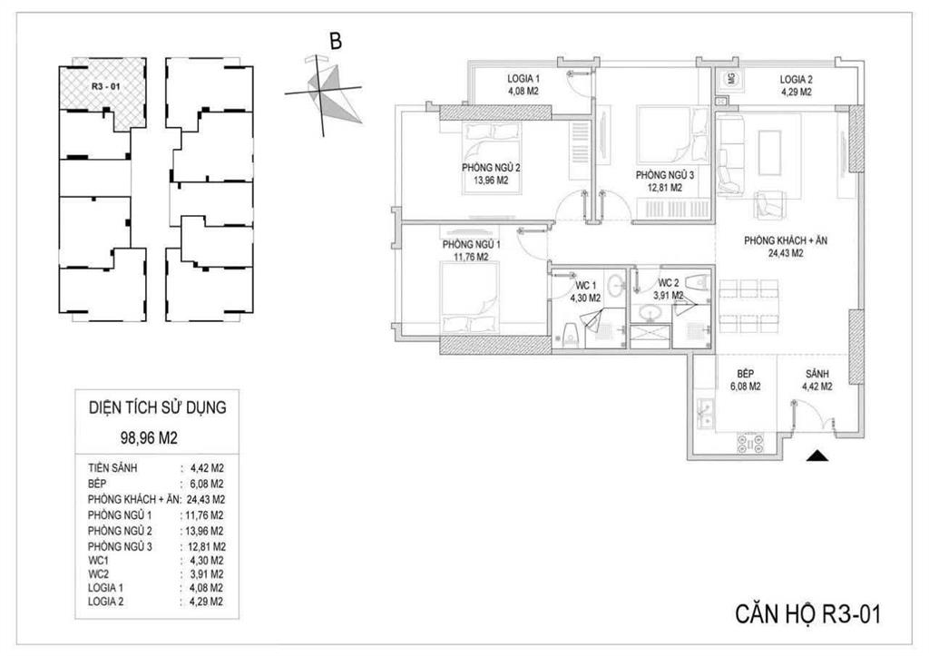 Bán chung cư sunshine riverside phú thượng tây hồ hà nội 99m2 3 phòng ngủ, giá hơn 9 tỷ