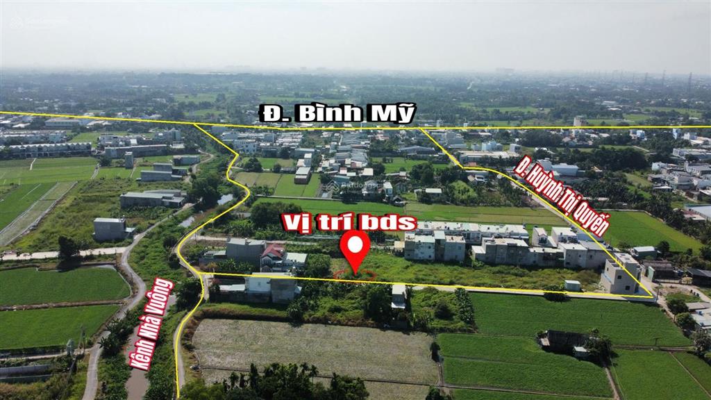 2 lô liền kề đường huỳnh thị quyến thông ra kênh nhà vuông xã bình mỹ củ chi,132m2/lô.