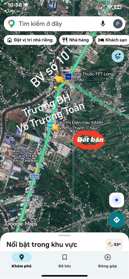 Cần bán 150m sao trường đh võ trường toản,kế khu cn tân phú thạnh,đường oto giá 690tr  0906 949 ***