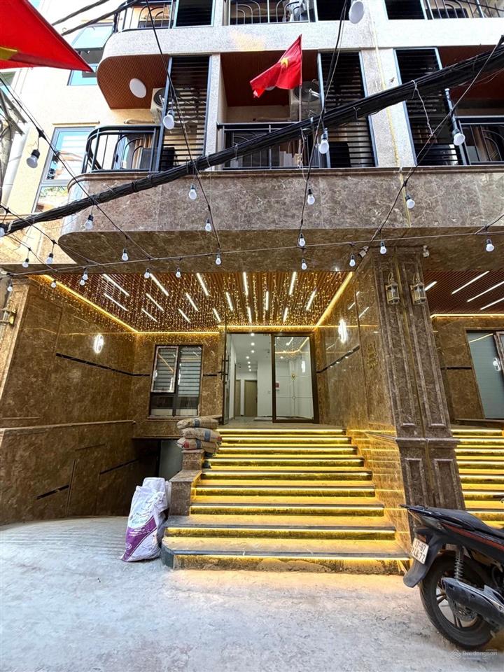 Toà nhà 155m² 8 tầng mt 6.4m 24 căn hộ cao cấp, 220tr/tháng. ngõ ô tô tránh, gần đsq mỹ chỉ 58.5 tỷ
