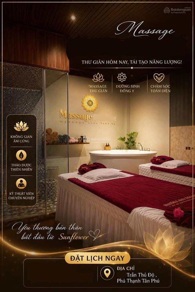 Sang tiệm massage 600m2 mặt tiền trần thủ độ  tân phú, tiệm mở 2 năm lượng khách quen ổn định