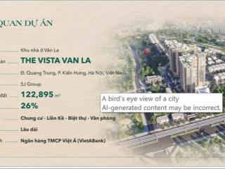 Chỉ 15% đã sở hữu ch cao cấp vista van la mặt đường nguyễn trãi kéo dài, cạnh metro cát linh  hđ