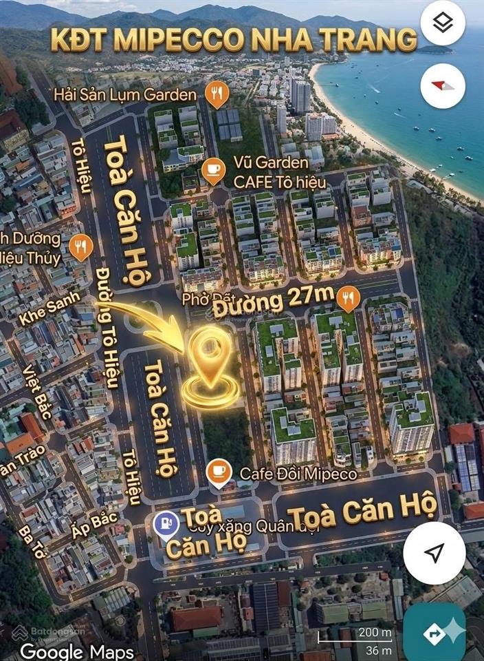 Bán đất kđt mipeco tô hiệu nam nha trang, 95m², đường 8m, đối diện chung cư, cách biển 500m