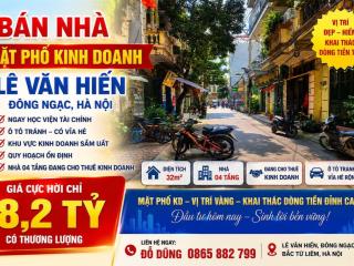 Bán nhà mặt phố kinh doanh lê văn hiến, ngay học viện tài chính, ô tô tránh, vỉa hè kinh doanh...