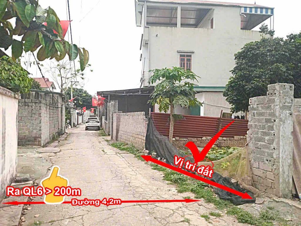 Bán lô đất 70m² Gần khu Tái Định Cư 27ha tại Thị trấn Xuân Mai, cách QL6 hơn 200m. Đường thông ô tô tải đỗ cửa