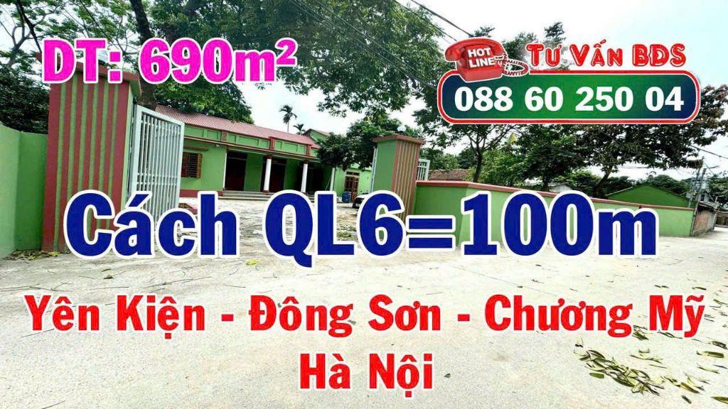 🔥 Bán thửa đất 690m² Làn 2 QL6 cách hơn 50m tại Đồi Chè, Thanh Bình, Chương Mỹ, đường ô tô tải ngủ trong đất